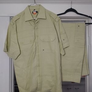 Men's walking linen set pants and shirts size M